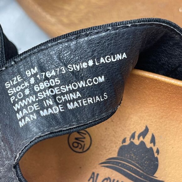 Aloha Island Shoes Womens 9M Black Stretch Slip On Sandal Espadrille Laguna - Picture 13 of 16